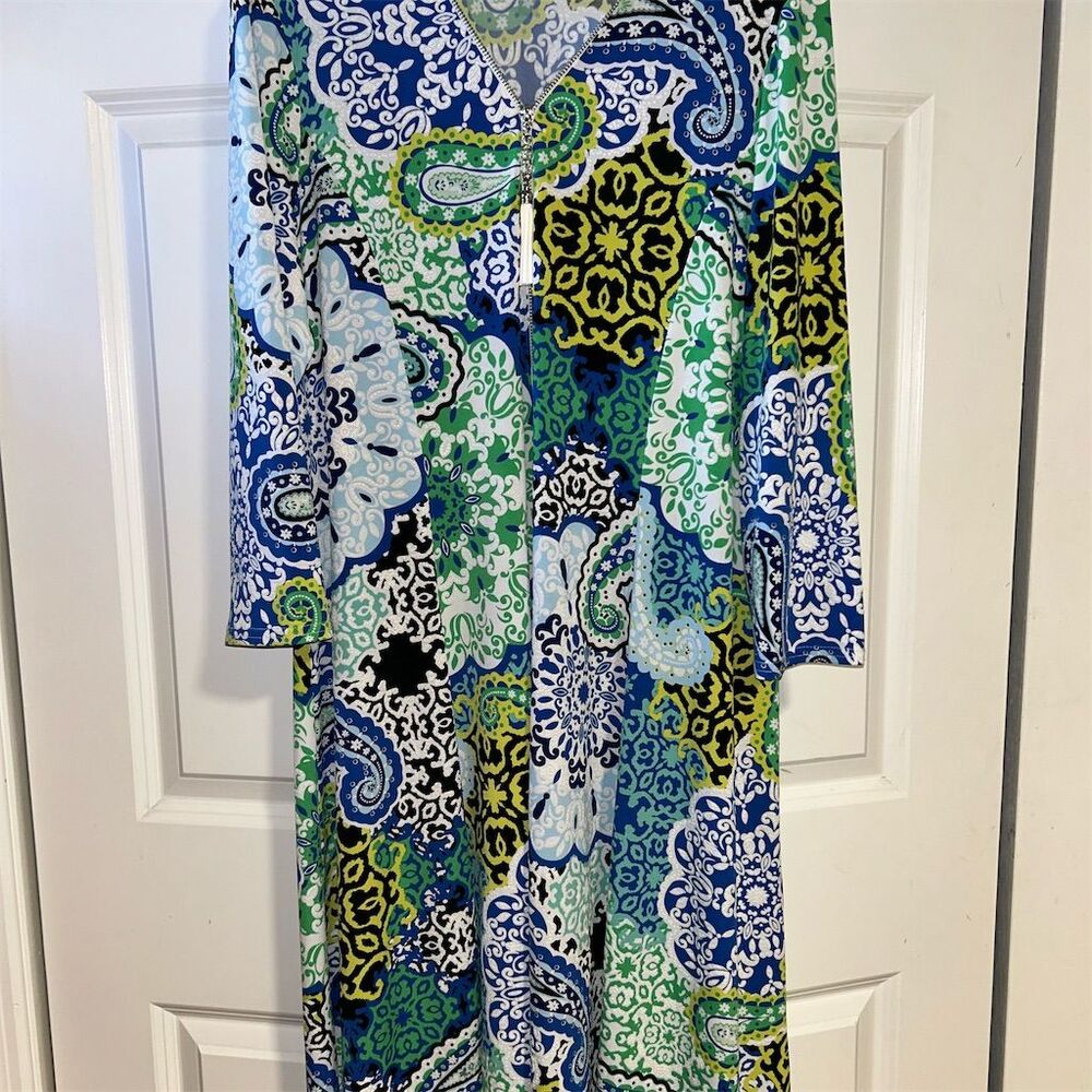 Joseph Ribkoff Paisley Print Dress Size 14 Multicolor Knee Length